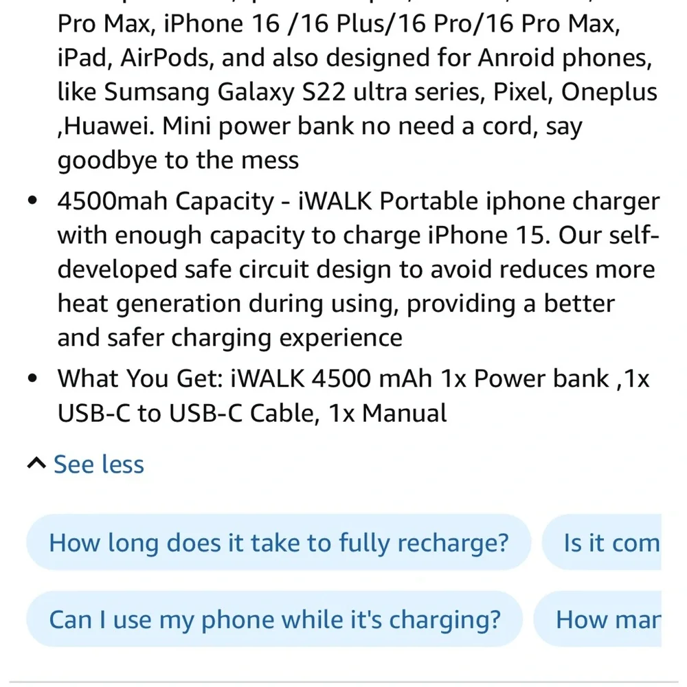 iWALK White Portable Charger